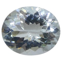 Aguamarina azul ovalada de Brasil sin calentar de 3.48 ct