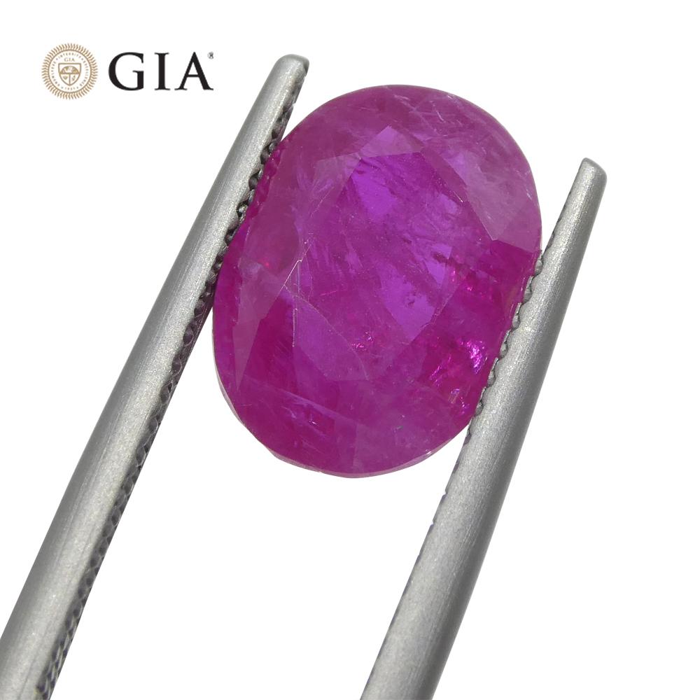 3,48ct Oval Taubenblutroter Rubin GIA zertifiziert Vietnam Unerhitzt im Zustand „Neu“ in Toronto, Ontario