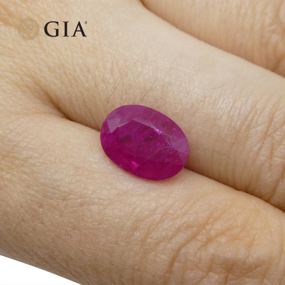3,48ct Oval Taubenblutroter Rubin GIA zertifiziert Vietnam Unerhitzt 2