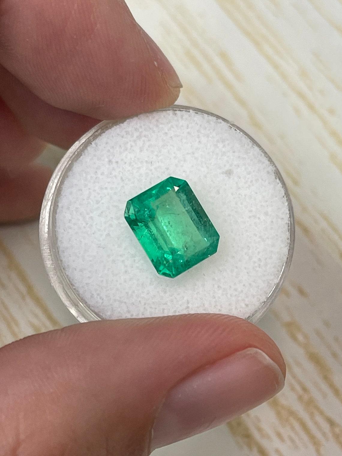 3.49 Carat 10x8.5 Classic Colombian Emerald - Emerald Cut May Birthstone Gem In New Condition For Sale In Jupiter, FL