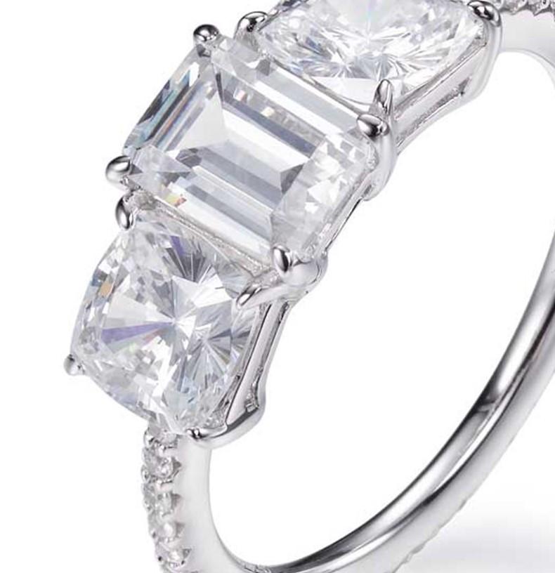 emerald cut cubic zirconia rings