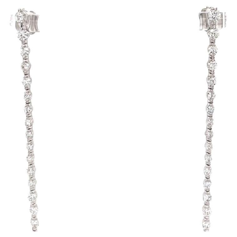 3.49 Carat Natural Diamond White Gold Cocktail Earrings