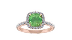 3.49 Carat Pariba Green Tourmaline Diamond Ring 18 Karat Gold