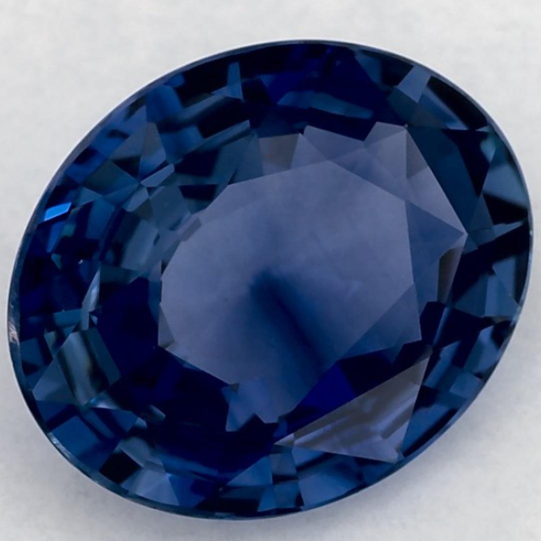 Taglio ovale 3.49 carati di zaffiro blu ovale sfuso in vendita