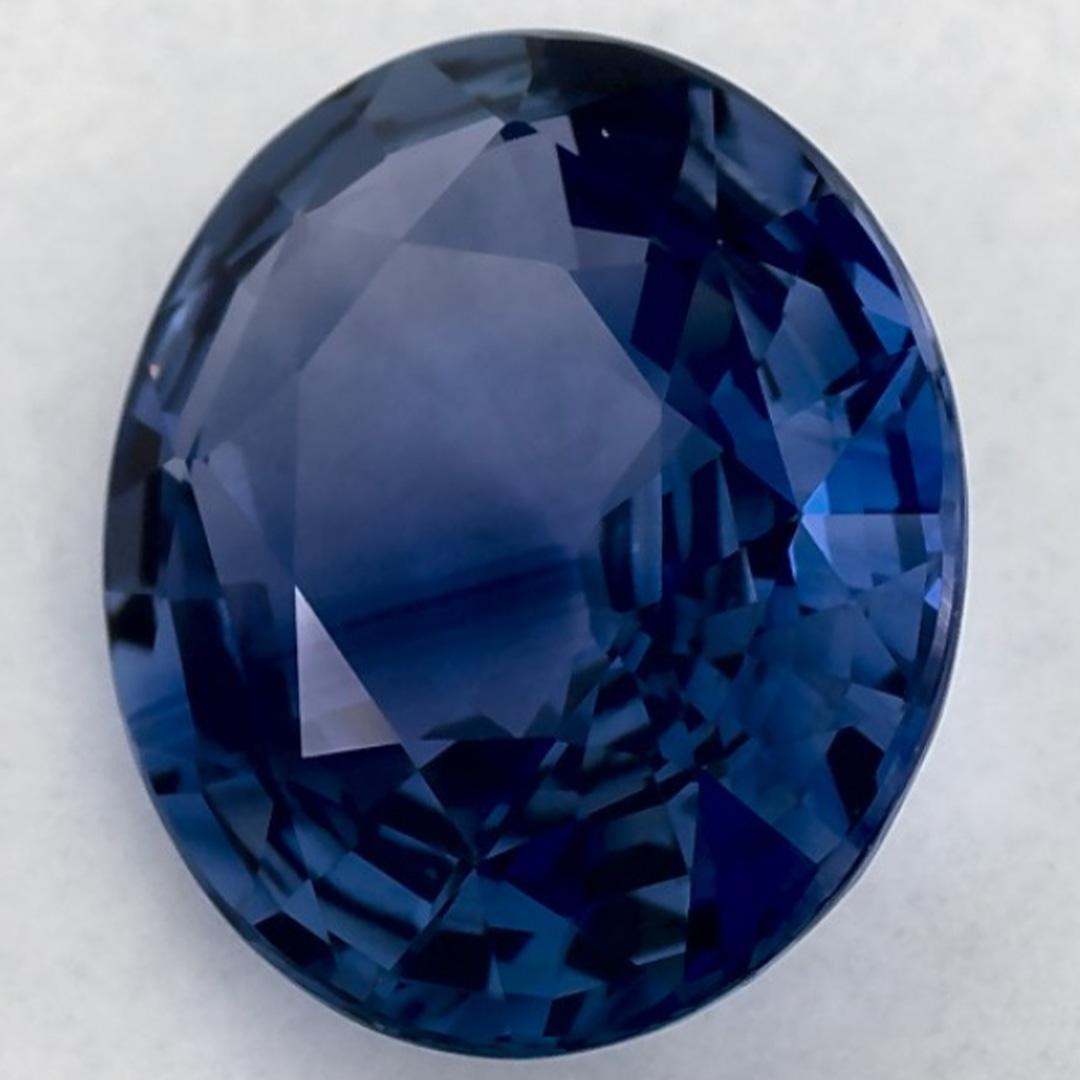 Donna 3.49 carati di zaffiro blu ovale sfuso in vendita
