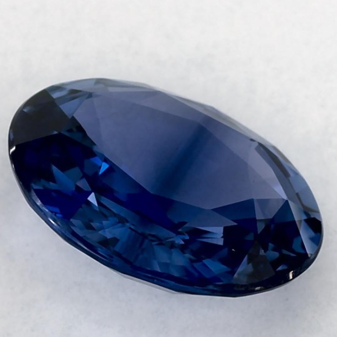 3.49 carati di zaffiro blu ovale sfuso in vendita 1
