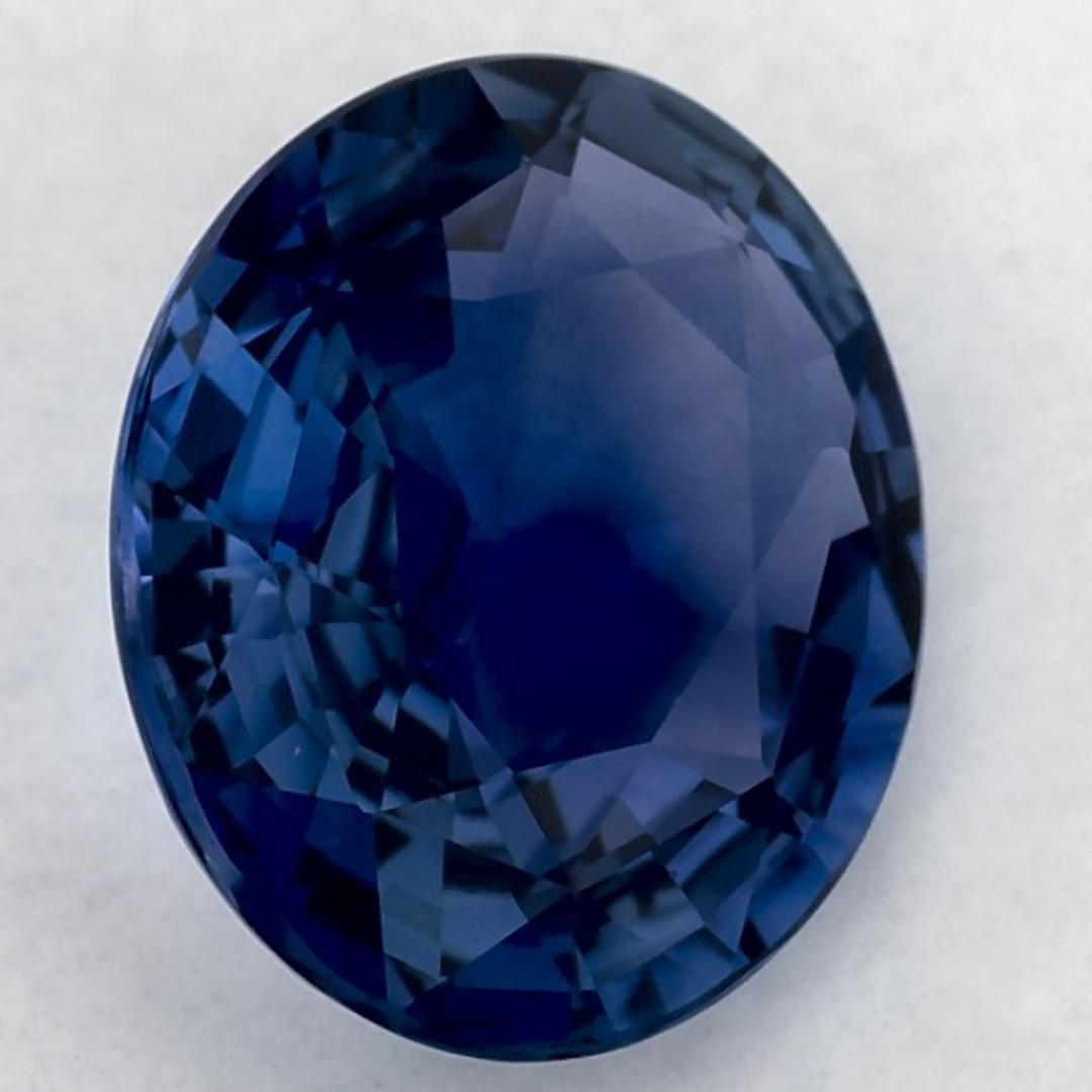 3.49 carati di zaffiro blu ovale sfuso in vendita 2