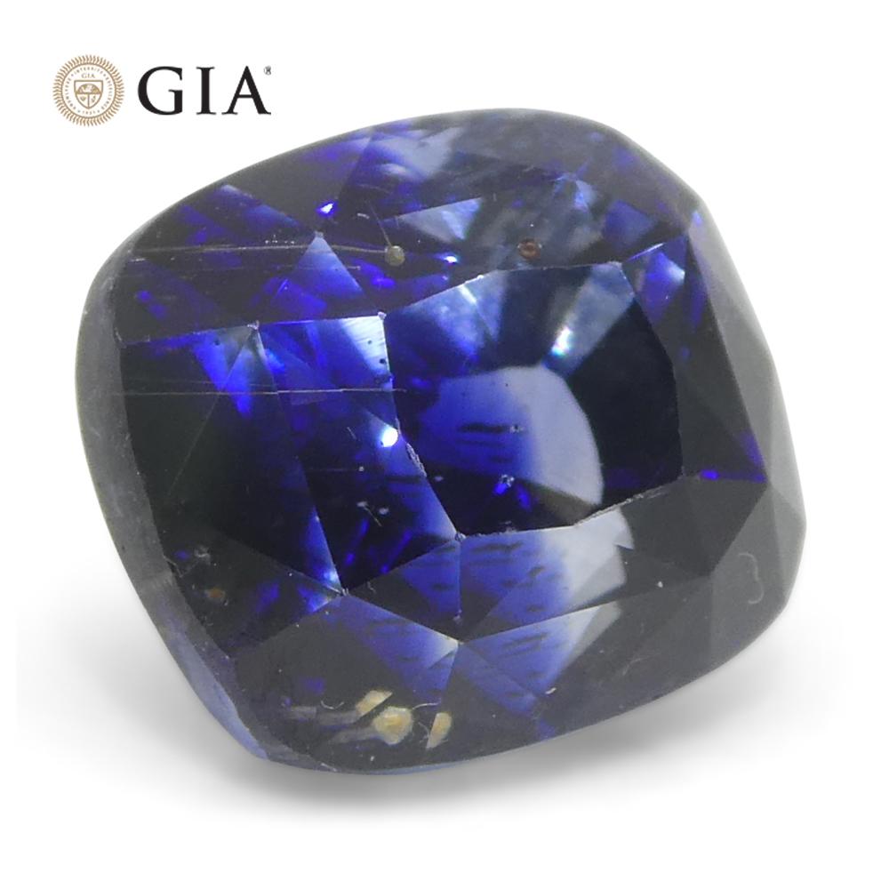 3.49ct Cushion Blue Sapphire GIA Certified Madagascar Unheated 5