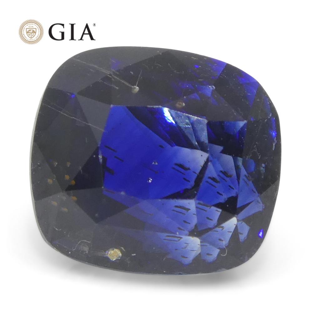 3.49ct Cushion Blue Sapphire GIA Certified Madagascar Unheated 7