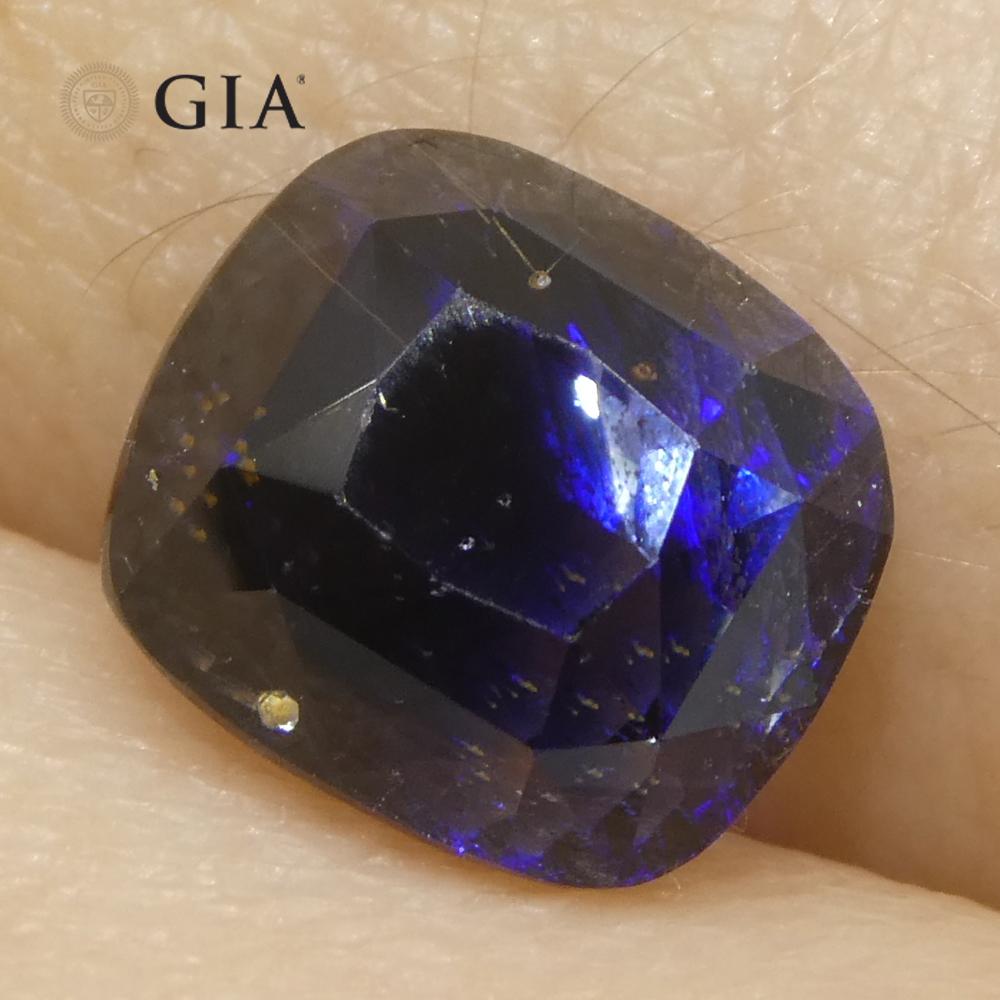 3.49ct Cushion Blue Sapphire GIA Certified Madagascar Unheated 9