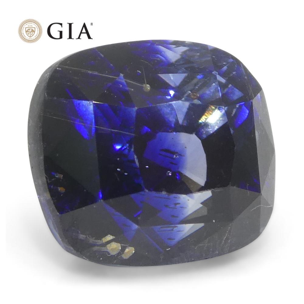 Women's or Men's 3.49ct Cushion Blue Sapphire GIA Certified Madagascar Unheated
