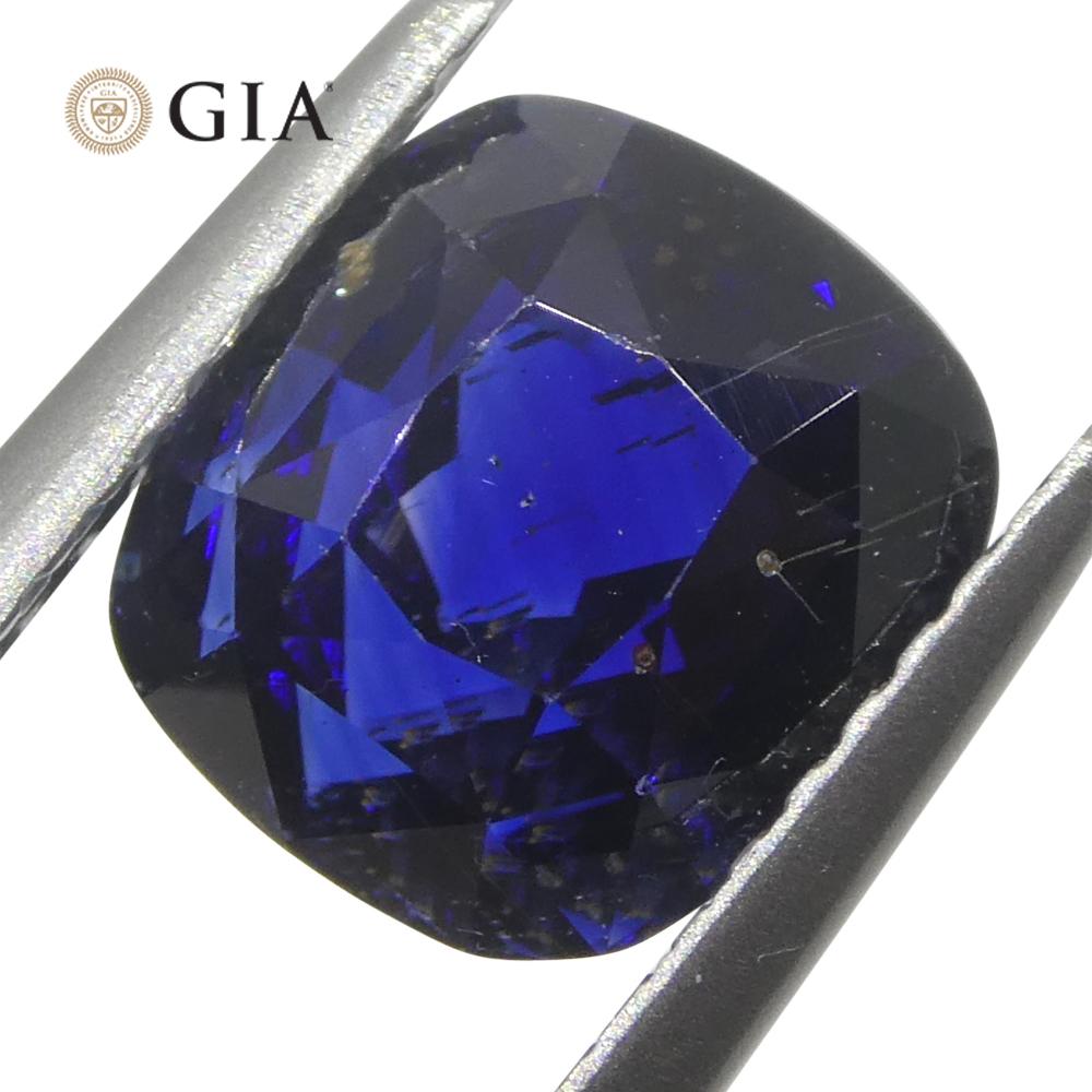 3.49ct Cushion Blue Sapphire GIA Certified Madagascar Unheated 1