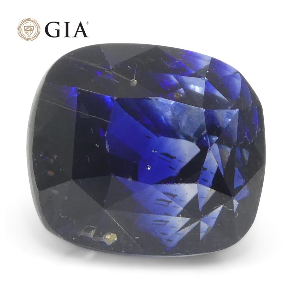 3.49ct Cushion Blue Sapphire GIA Certified Madagascar Unheated 4
