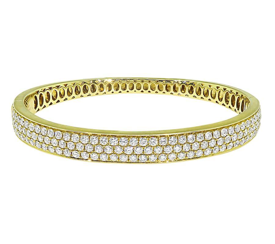 Taille ronde Bracelet en or avec 3.49ct de diamant en vente