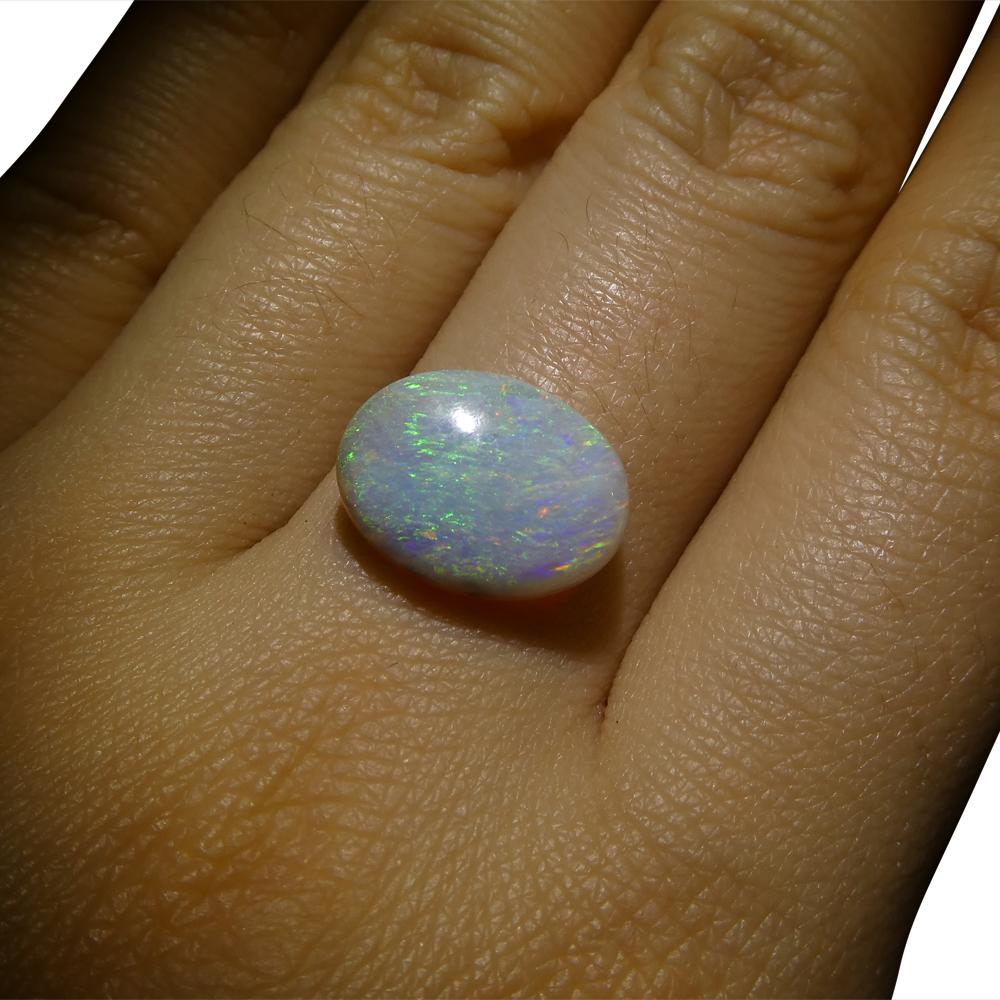 Women's or Men's 3.49ct Freeform Cabochon White Opal from Australia For Sale