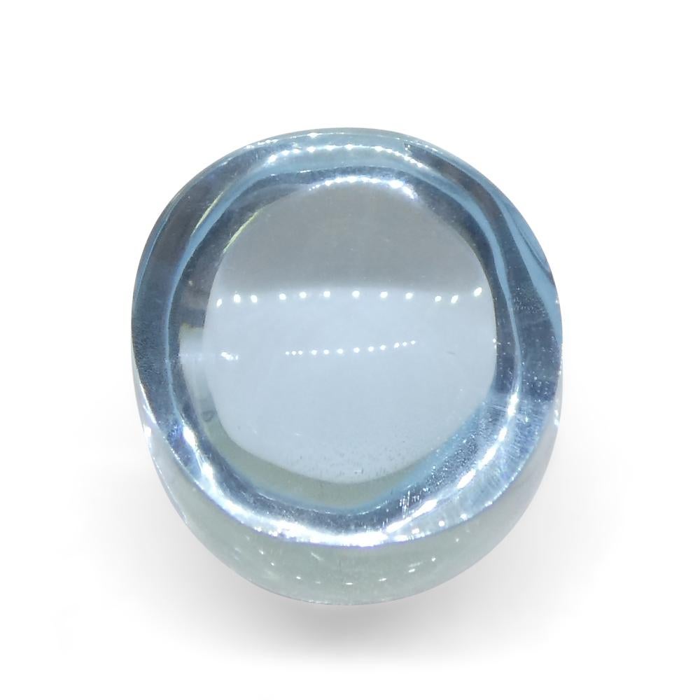 3.4ct Oval Cabochon Blue Aquamarine from Brazil In New Condition For Sale In Toronto, Ontario