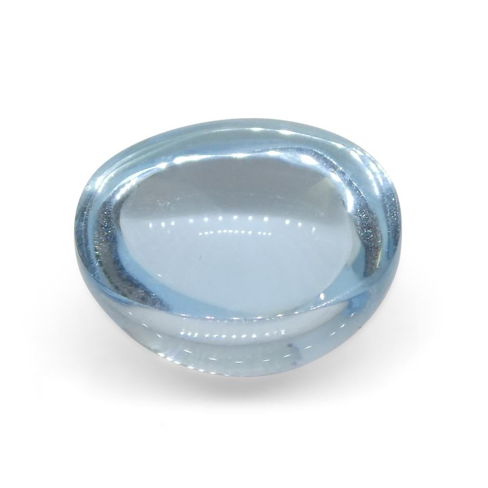 3.4ct Oval Cabochon Blue Aquamarine from Brazil For Sale 3