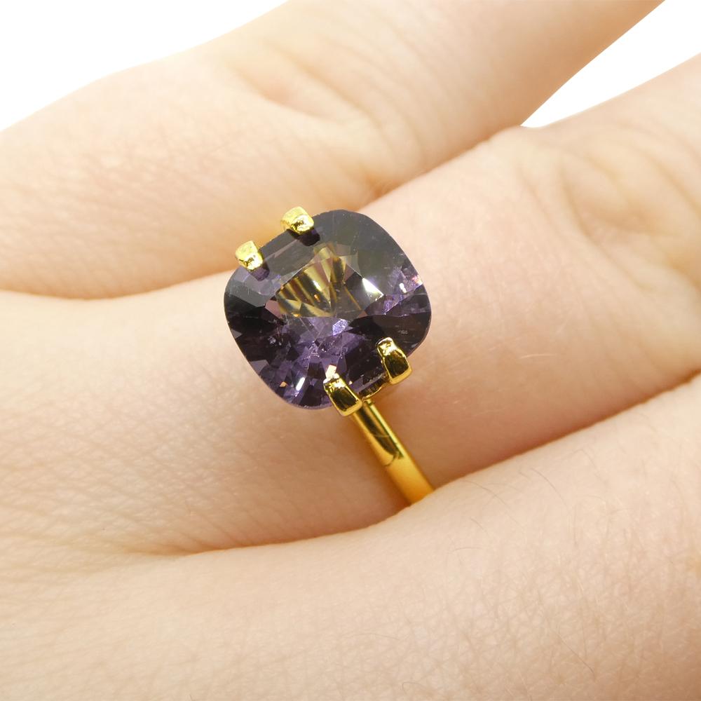 3.4ct Spinello viola rettangolare a cuscino dalla Birmania in vendita 9