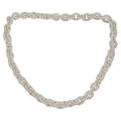 34in Chain Link Necklace Made of 10, 000 Seed Pearls