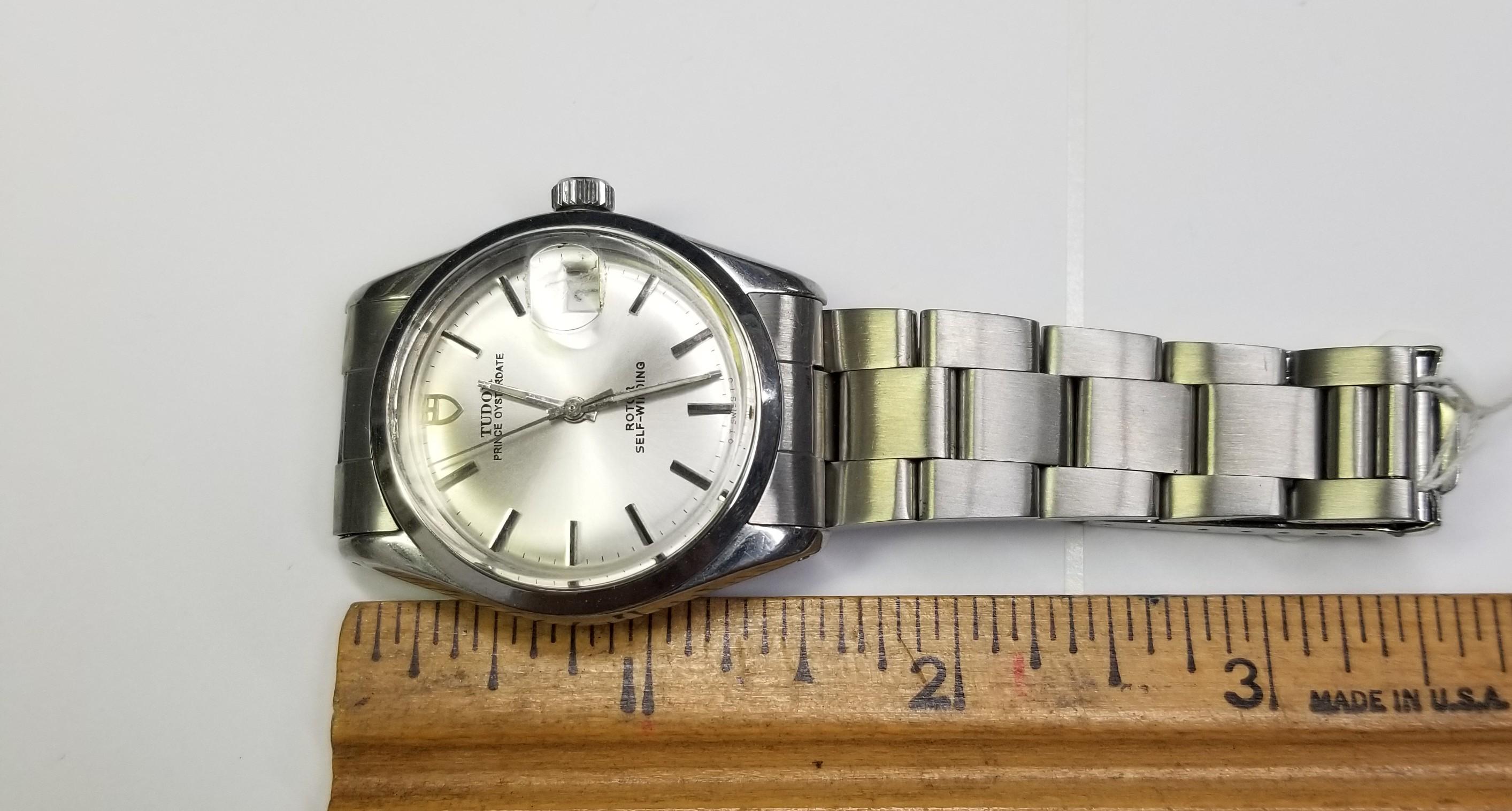 34mm Acier inoxydable Tudor Prince Oysterdate Excellent état - En vente à Los Angeles, CA