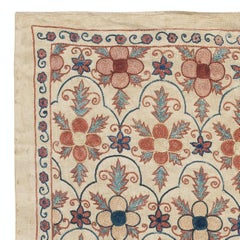 34x21 in All Silk Wall Hanging. Embroidered Tablecloth. Wall Decor. Modern Throw
