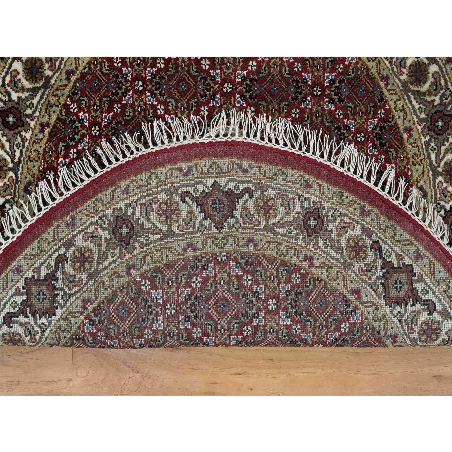 Tabriz Tappeto rotondo Tebraz Mahi Design 175 KPSI in lana annodata a mano 3'4 