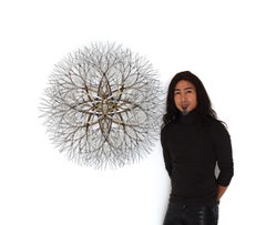 34 Zoll x 34 Zoll Metall-Wandskulptur aus Messing, Edelstahl und Bronze #670. Jetzt verfügbar