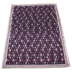 3'4 "x4'6" Blue All Over Design Colorful Afghan Baluch Hand Knotted Wool Rug (tapis de laine noué à la main)