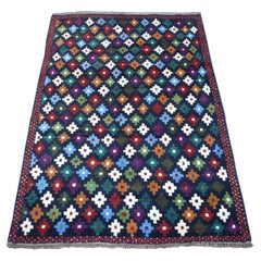 3
4 "x4
8" Blau Bunte Afghanische Baluch All Over Design Reine Wolle Handgeknüpft Teppich