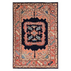 3
4"x5
Navy Blue Hand Knotted Aryana Grade Serapi Heriz Design Pure Wool Rug