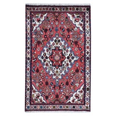 3
4 "x5
3" Tappeto in lana naturale New Persian Hamadan con medaglione floreale annodato a mano