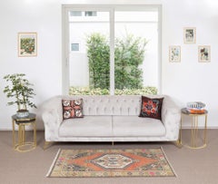 3.4x6 Ft Hand Knotted Turkish Oriental Style Rug, Vintage Carpet Made of Wool