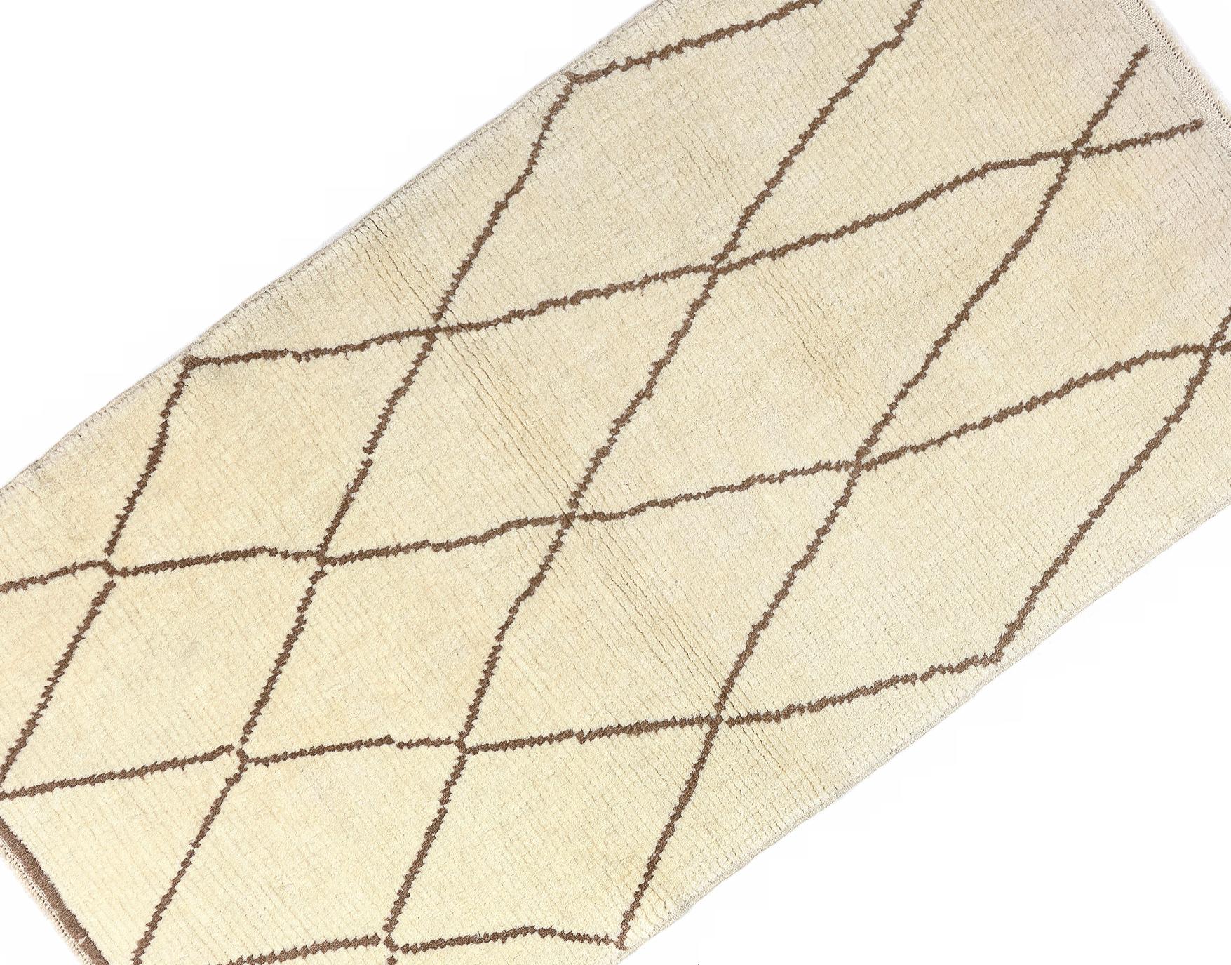 Annodato a mano Tappeto Tulu marocchino 3.4x6 Ft fatto a mano, 100% lana naturale, opzioni personalizzate disponibili in vendita