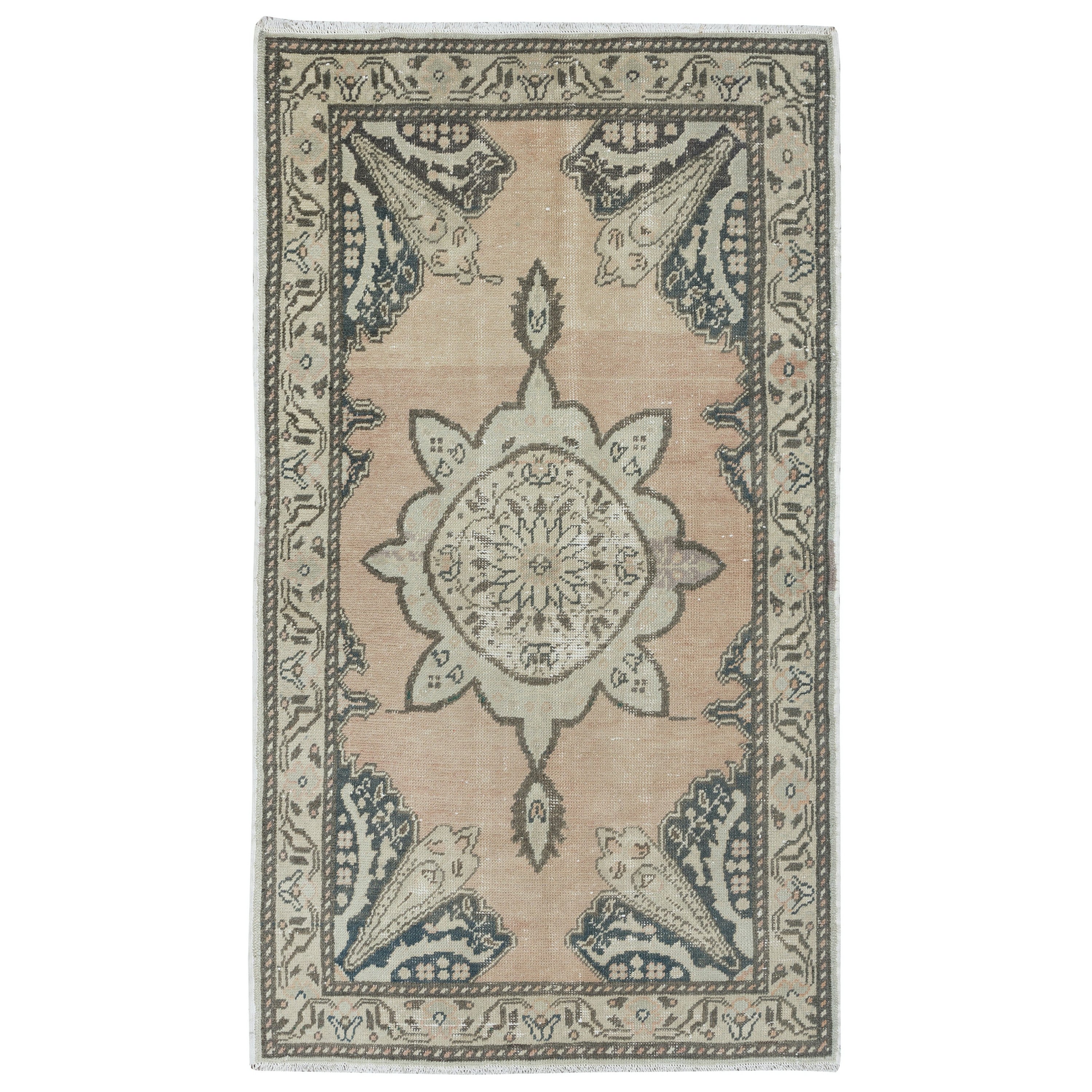Tappeto Oushak vintage fatto a mano 3.4x6 Ft per case di campagna e interni rustici in vendita