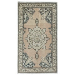 Tappeto Oushak vintage fatto a mano 3.4x6 Ft per case di campagna e interni rustici