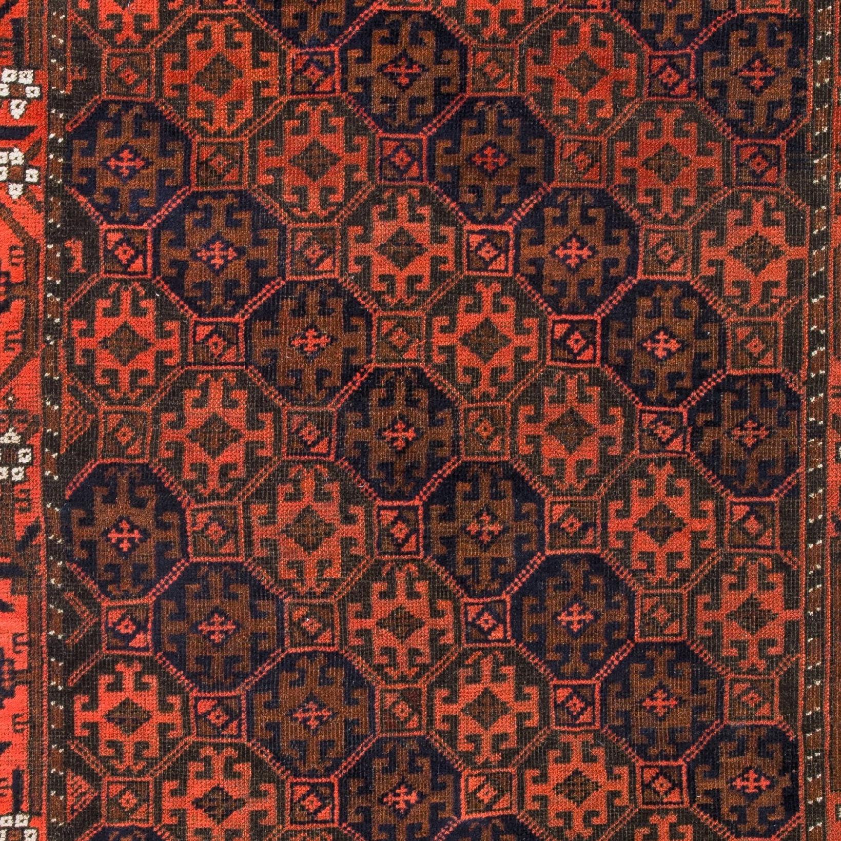 Persian 3.4x6.2 Ft Rare Antique Tribal Baluch Rug from Afghanistan, Ca 1880, 100% Wool For Sale