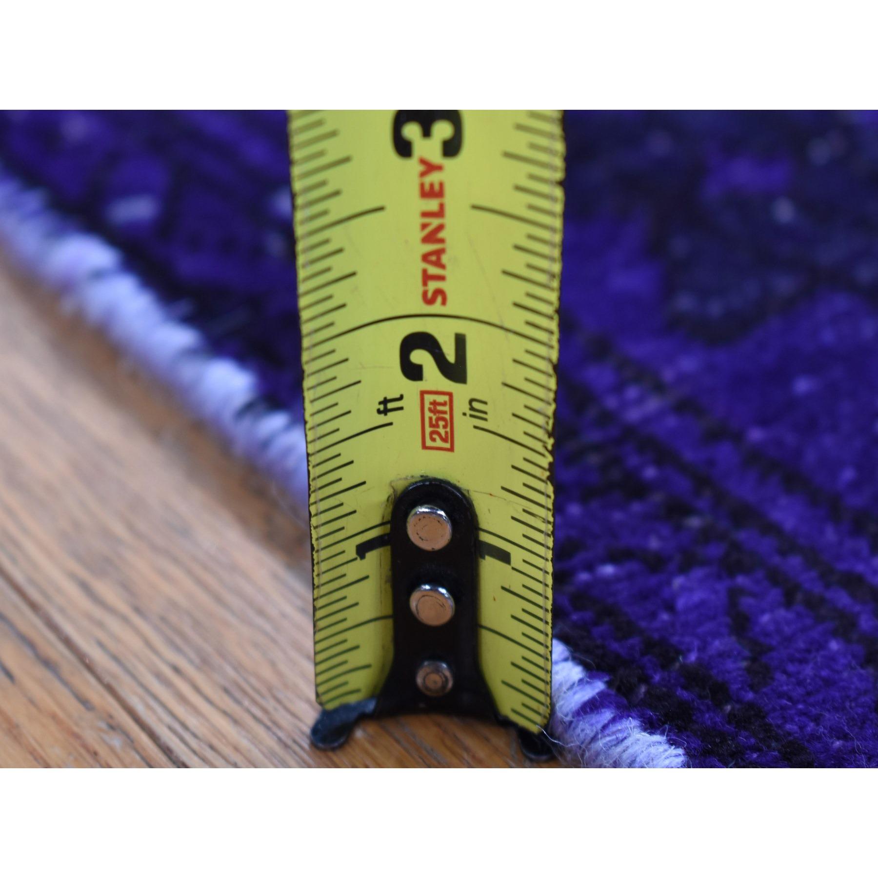Tappeto Runner Indigo Sovratinto Vintage Persiano Hamadan in Pura Lana Fatto a mano In condizioni ottime in vendita a Carlstadt, NJ
