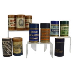 35 cilindri fonografici d'epoca Edison Amberol e Gold, stampati, 1910 circa
