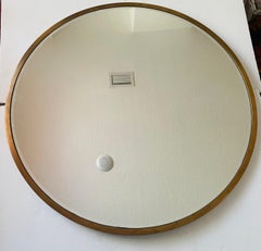 35” Bevelled Glass Brass Round Mirror