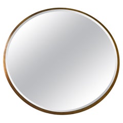 35” Bevelled Glass Brass Round Mirror