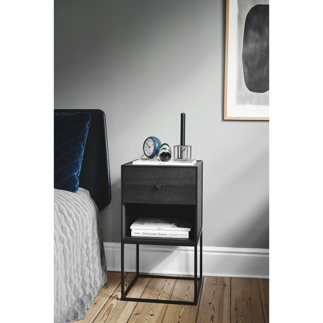 Contemporary 35 Black Ash Frame Box with 1 Drawer by Lassen For Sale