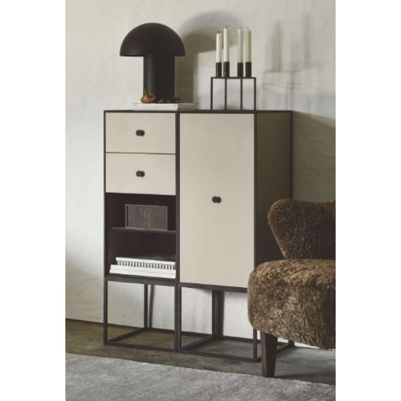 35 Black Ash Frame Sideboard with 1 Drawer by Lassen For Sale 2