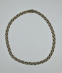 3.5 Carat 327 Diamond Blue Enamel Necklace 18 Karat Gold 83 Grams Modern