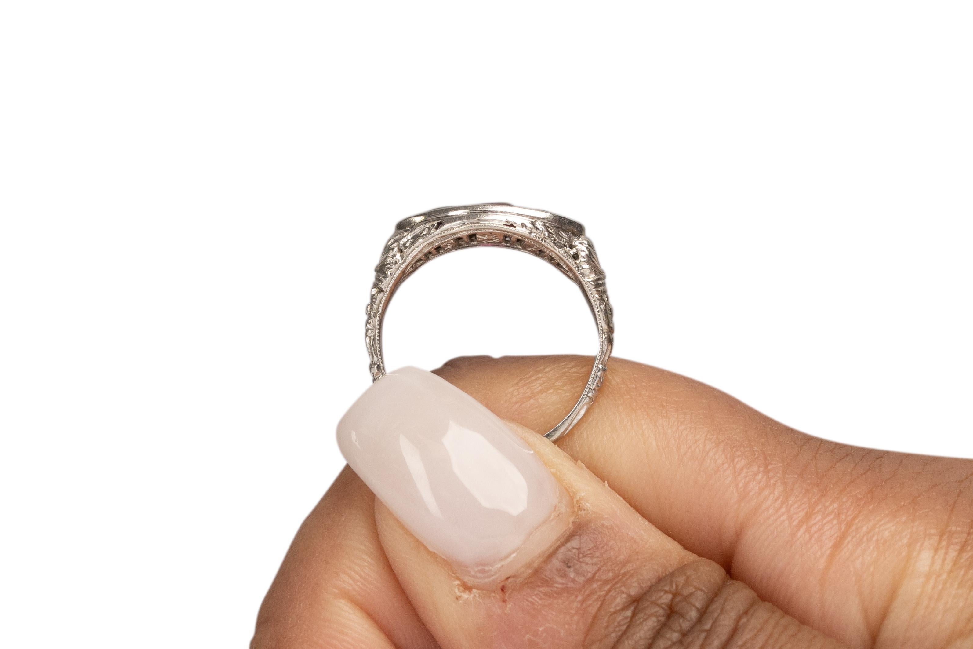 Women's .35 Carat Art Deco Diamond 18 Karat White Gold Engagement Ring For Sale