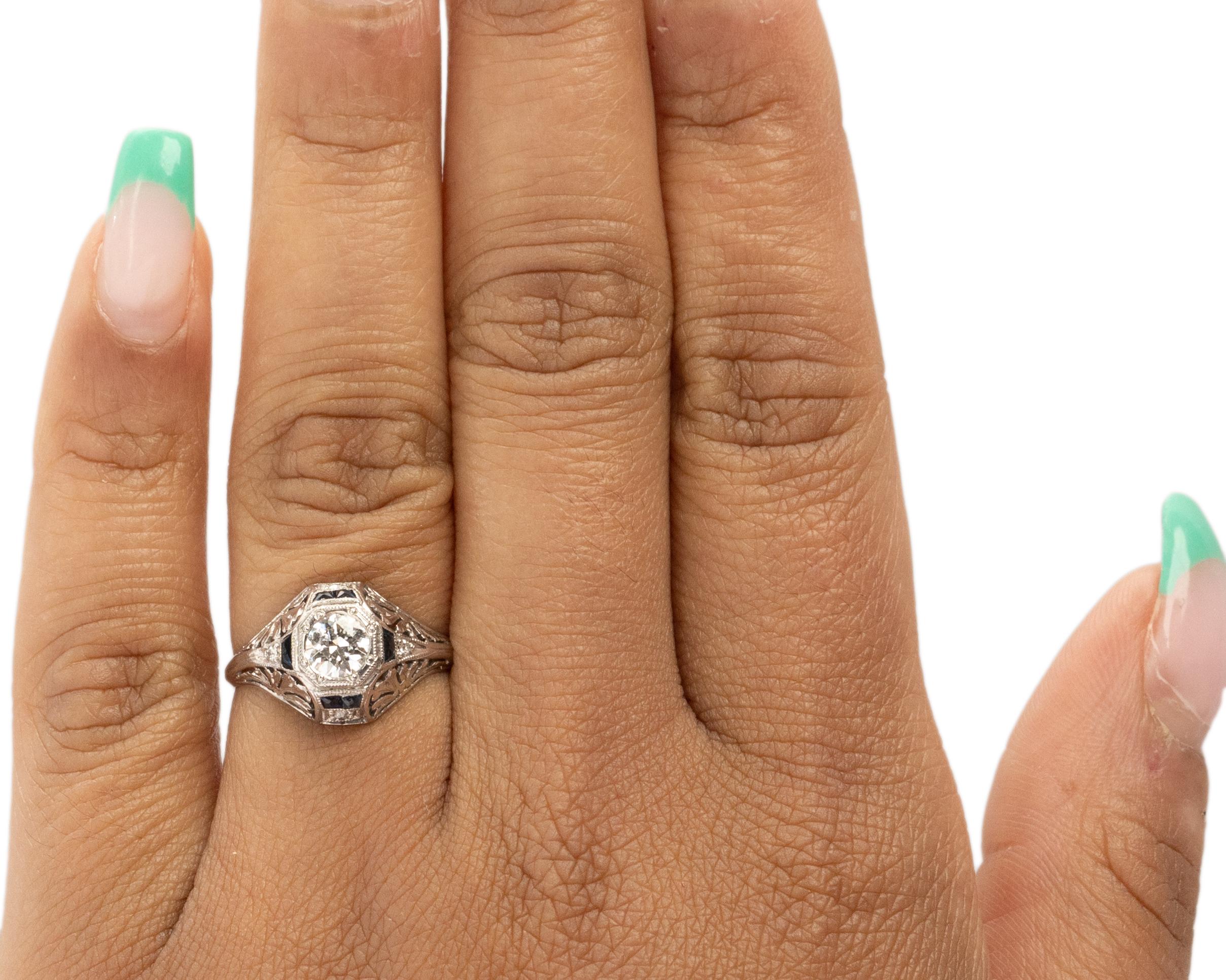 35 Karat Art Deco Diamant-Platin-Verlobungsring im Zustand „Gut“ im Angebot in Atlanta, GA