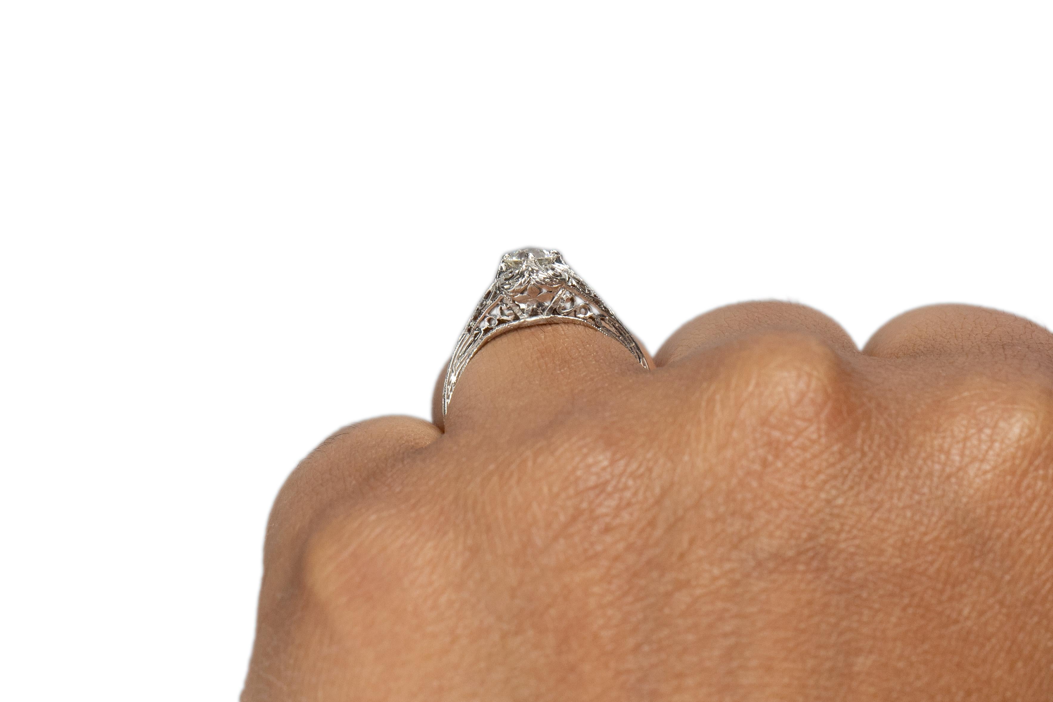 0,35 Karat Art Deco Diamant Platin Verlobungsring Damen im Angebot
