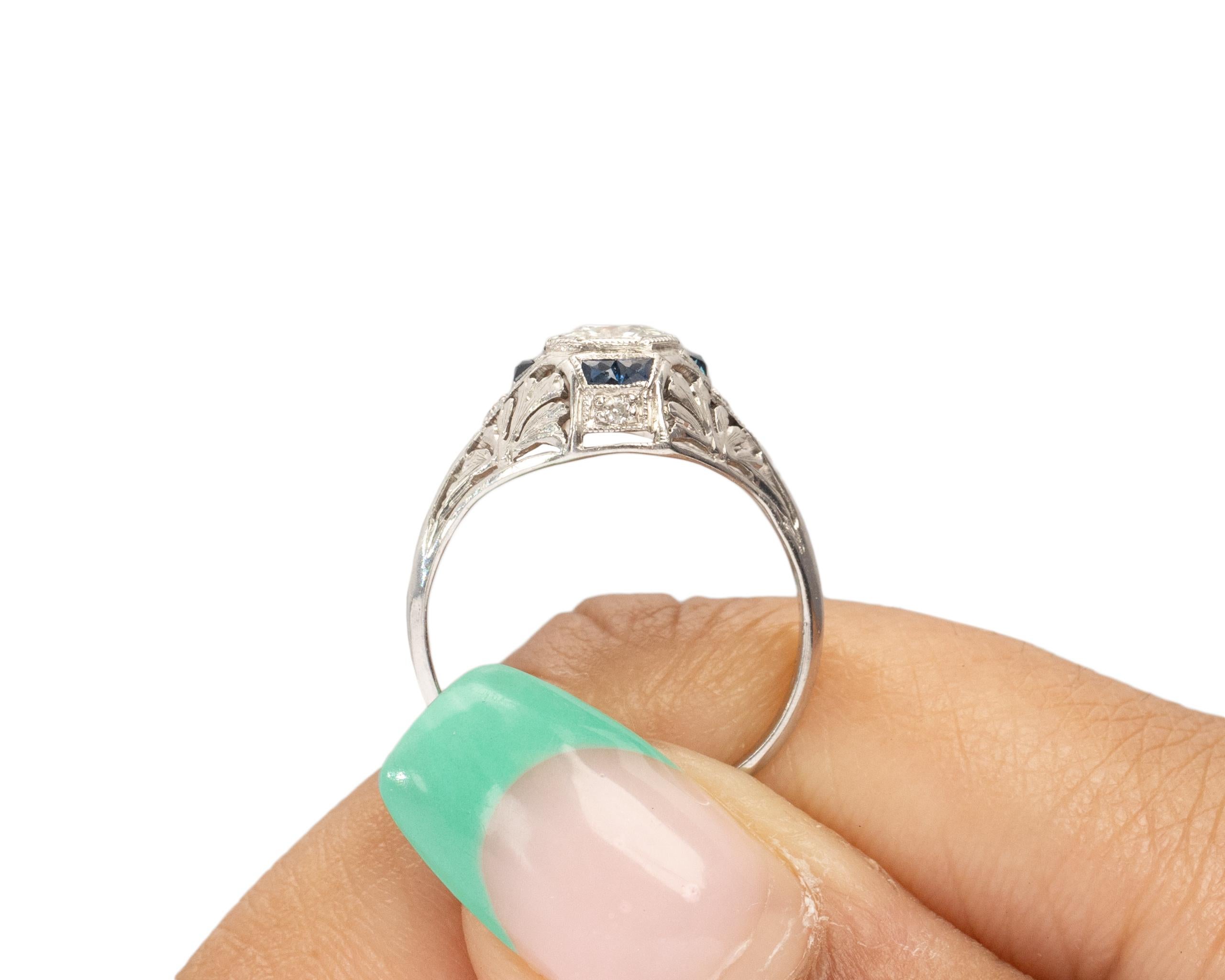 35 Karat Art Deco Diamant-Platin-Verlobungsring im Angebot 2