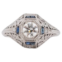 Vintage .35 Carat Art Deco Diamond Platinum Engagement Ring