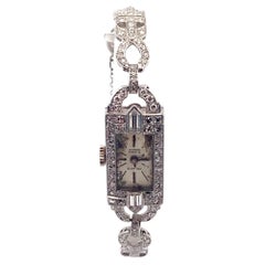 3.5 Carat Art Deco Platinum Diamond Wrist Watch By Felaris