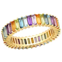 3.5 Carat Colored Gemstone Baguette Eternity Band, Ben Dannie